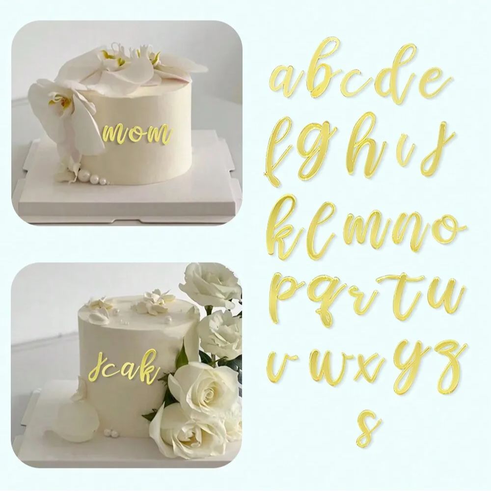 Wedding Z - 1 zestaw złote lustro akrylowe A-Z