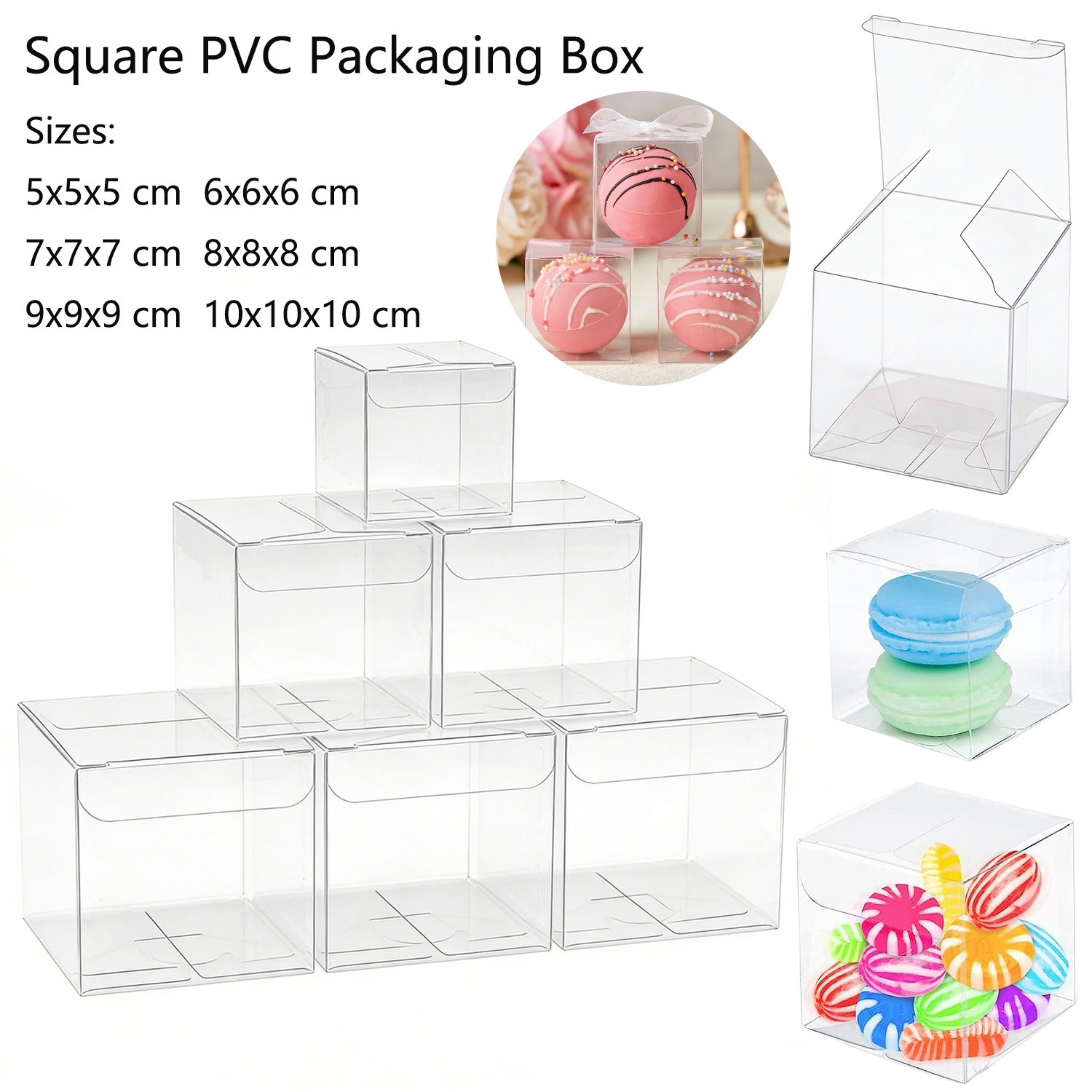 10-50 szt. Przezroczyste kwadr – Wedding Favor Box recenzja i cena