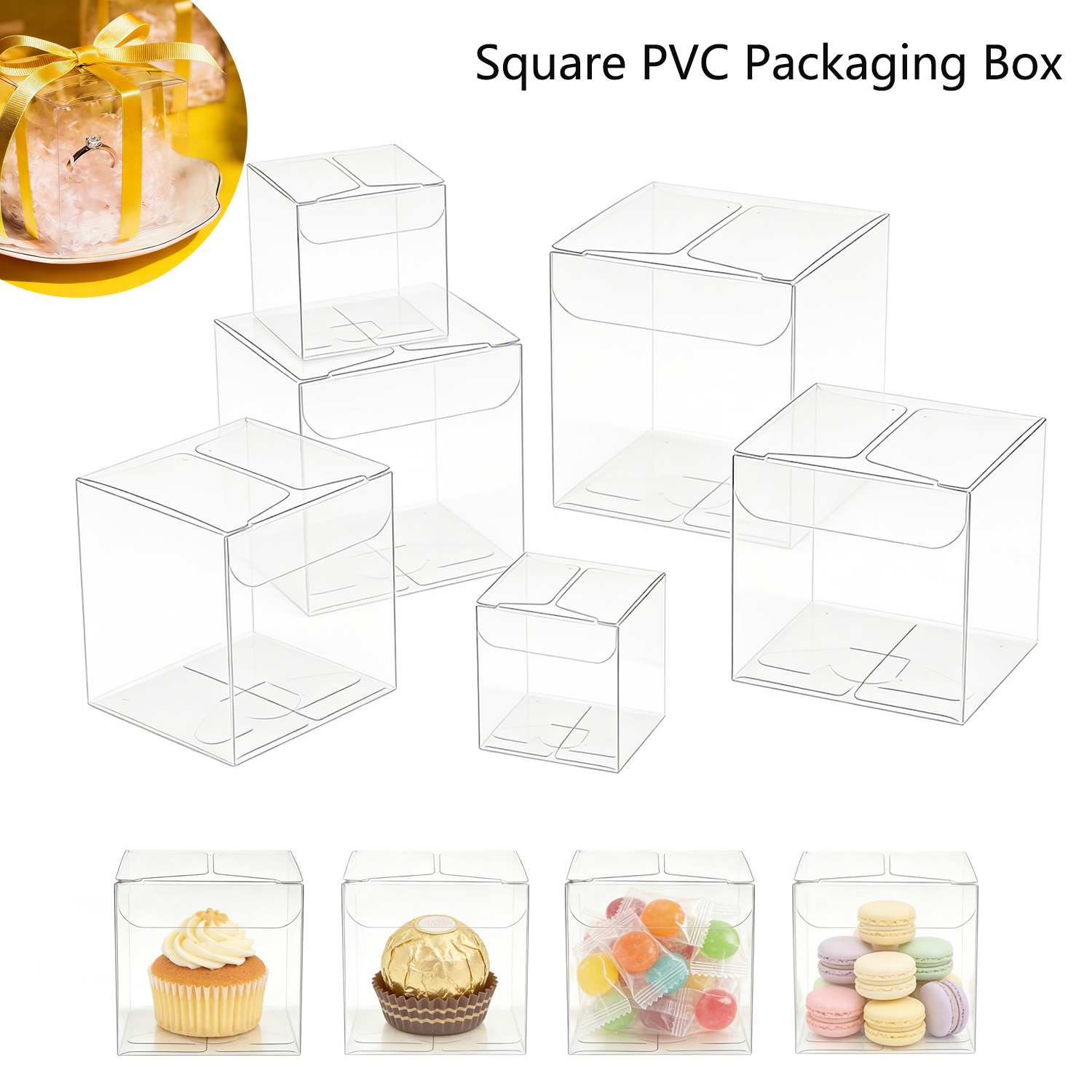 10-50 szt. Przezroczyste kwadr – Wedding Favor Box recenzja i cena