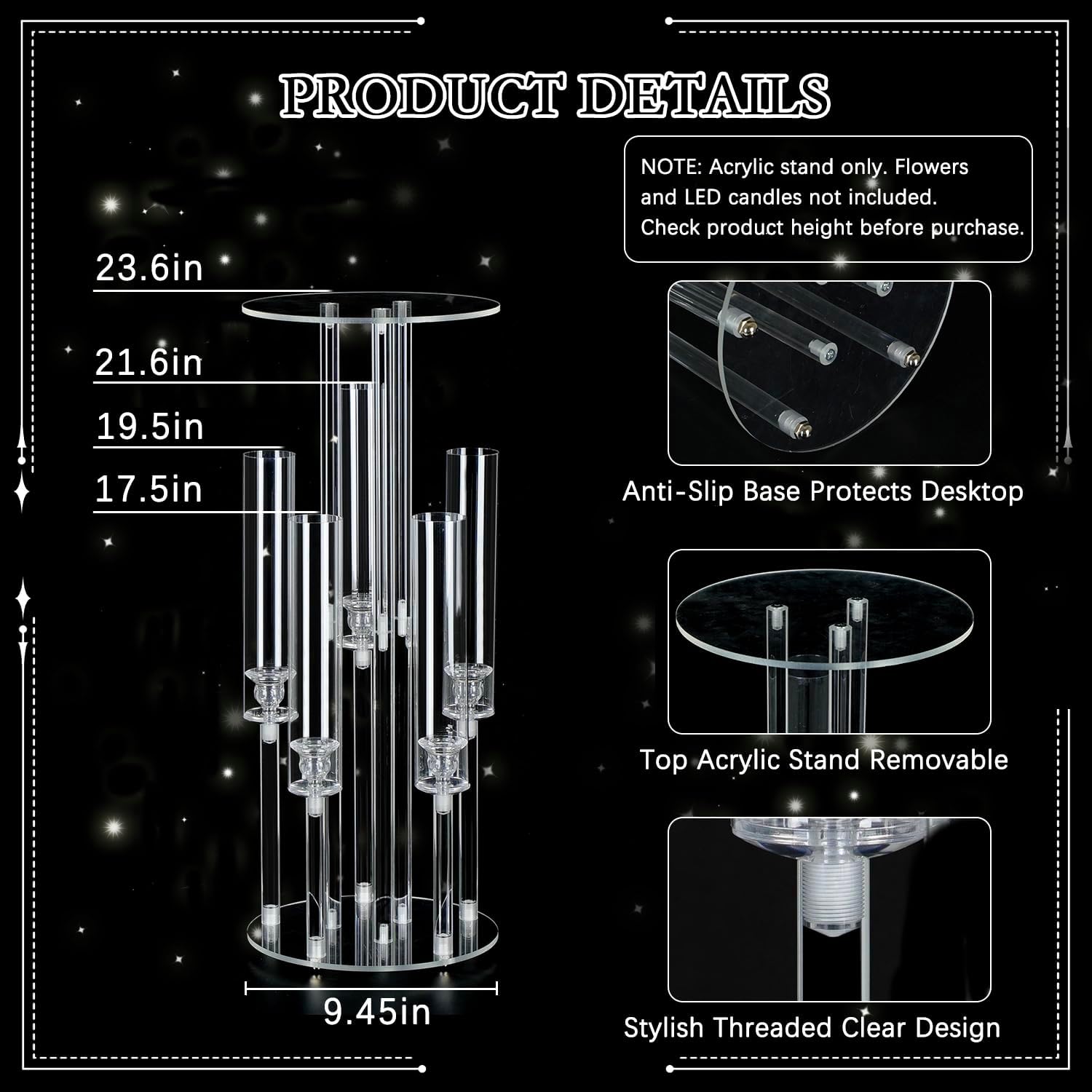 Przezroczysty 5-ramienny akryl – Centerpiece Vase Tall recenzja i cena