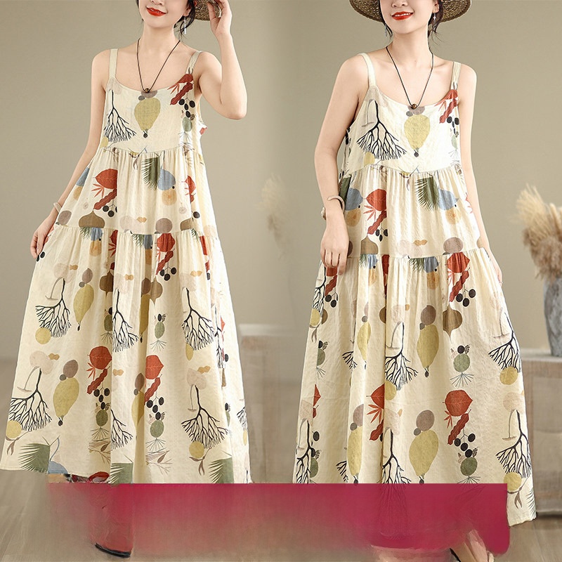 Sukienka maxi z bawełny i lnu  – Good Floral & Wedding Decor Supply Photos recenzja i cena